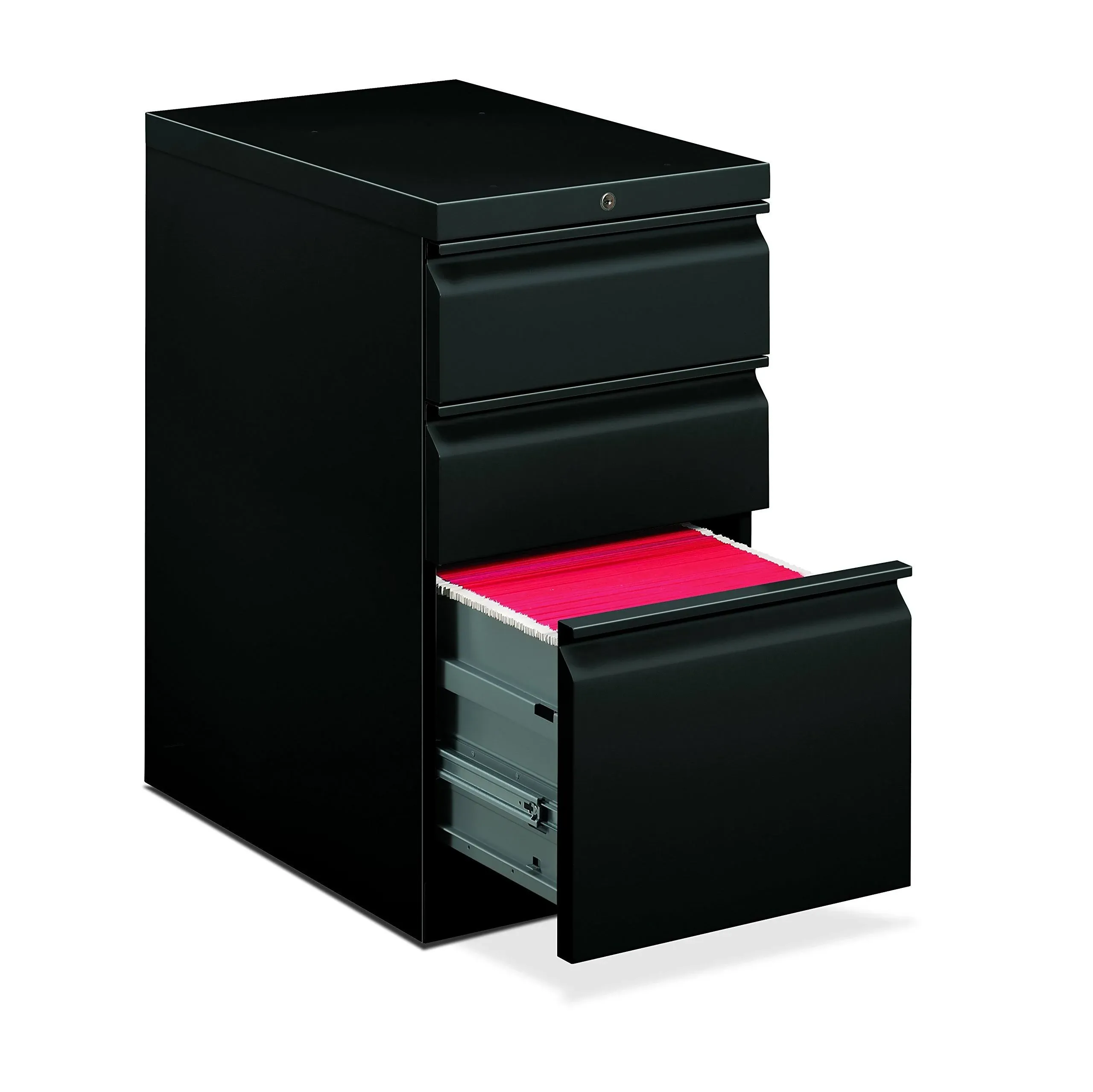 HON Brigade Mobile Pedestal File - Storage Pedestal with 1 File and 2 Box Drawers 22-7/8-Inch , Black (H33723R)