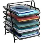 Mind Reader Desk Organizer with 5 Sliding Trays, Black