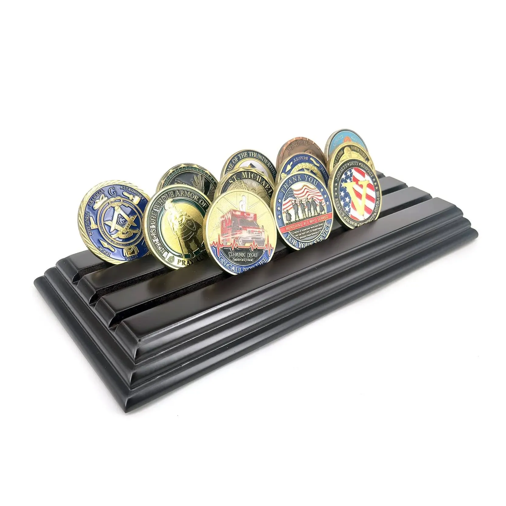 3 Rows Challenge Coin Holder Military Coin Display Stand