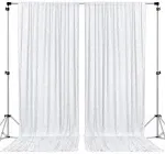 AK Trading Co. 10 Feet x 8 Feet Polyester Backdrop Drapes Curtains Panels with Rod Pockets - Wedding Ceremony Party Home Window Decorations - Black