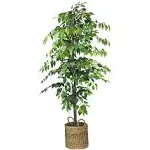 LCG Sales 72" Artificial Ficus Tree in Handwoven Rattan Basket