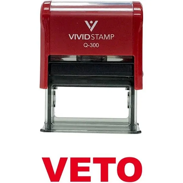 Veto Self Inking Rubber Stamp (Red Ink) - Large