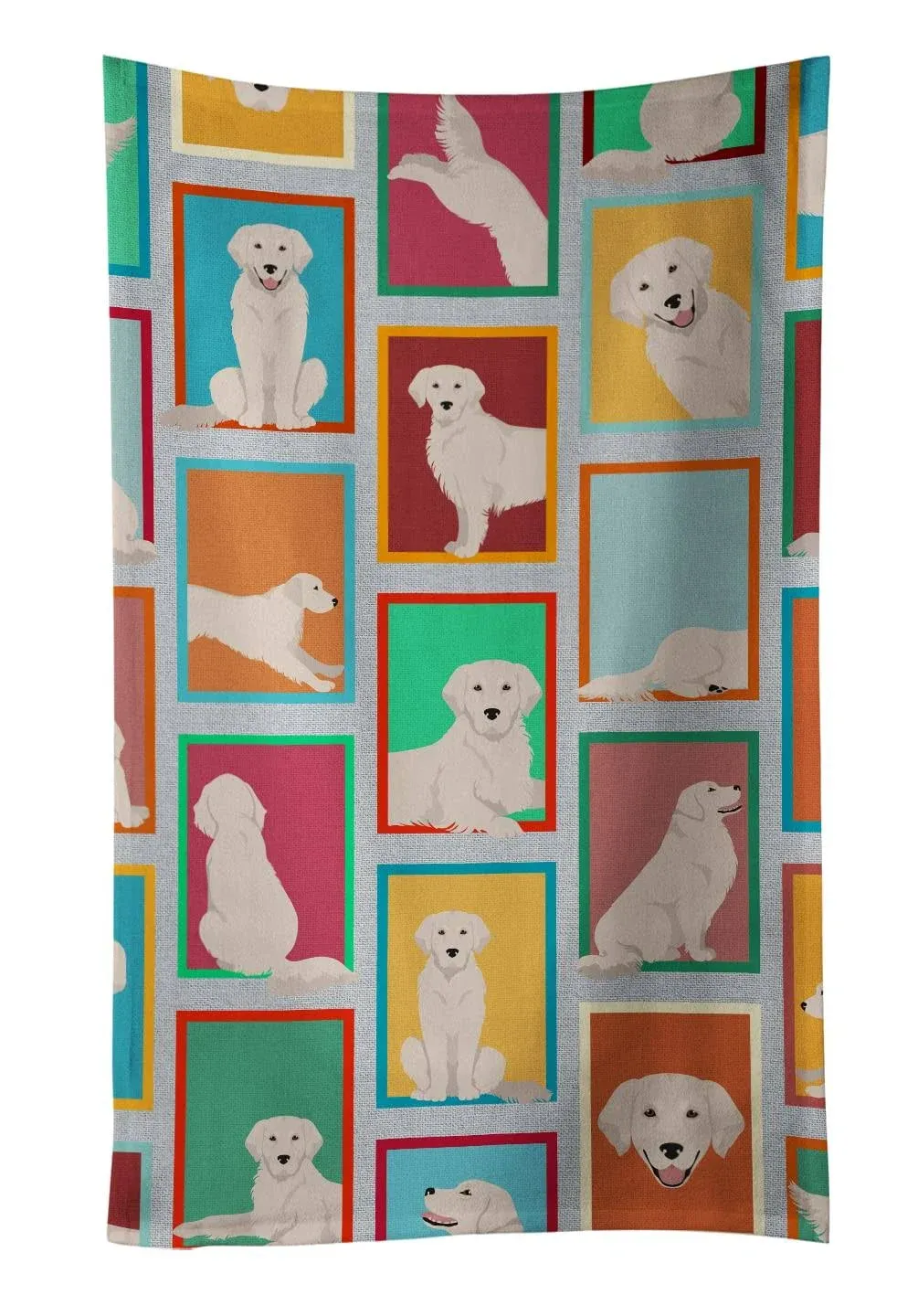 Lots of Cream Golden Retriever Kitchen Towel 15 in x 25 in