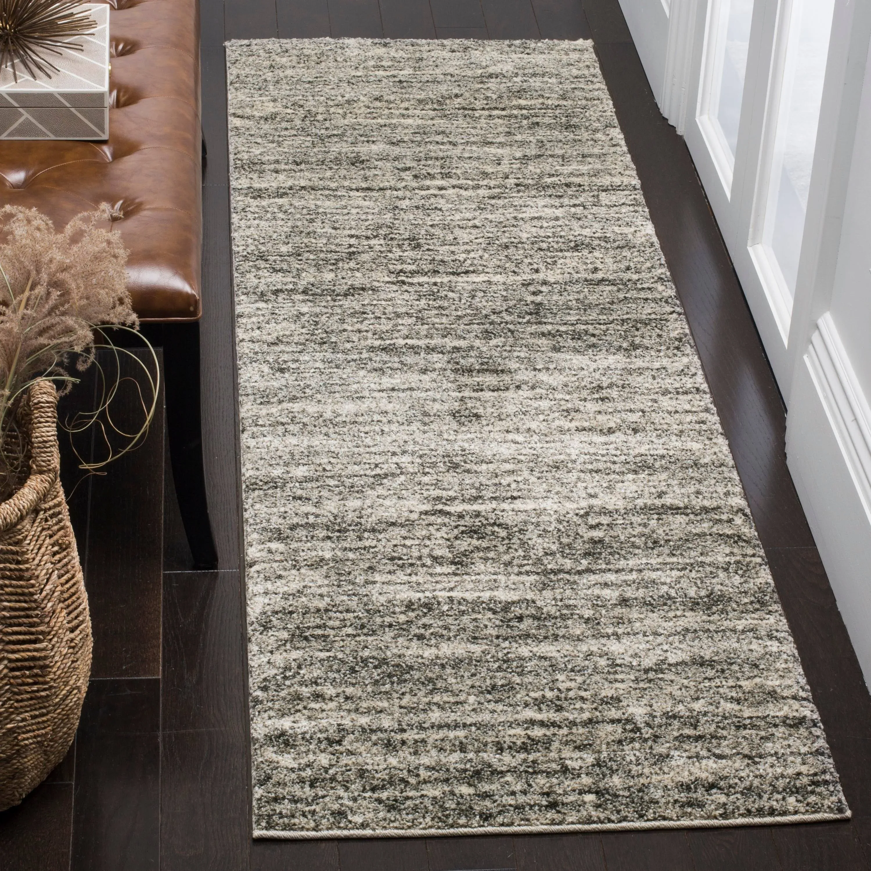 SAFAVIEH Retro Collection Runner Rug - 2'3" x 7', Ivory & Grey, Modern Abstract Design, Non-Shedding & Easy Care, Ideal for High Traffic Areas in Living Room, Bedroom (RET2133-1180)