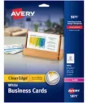 Avery 5871 - Clean Edge Business Cards, Laser, White - 200 Cards