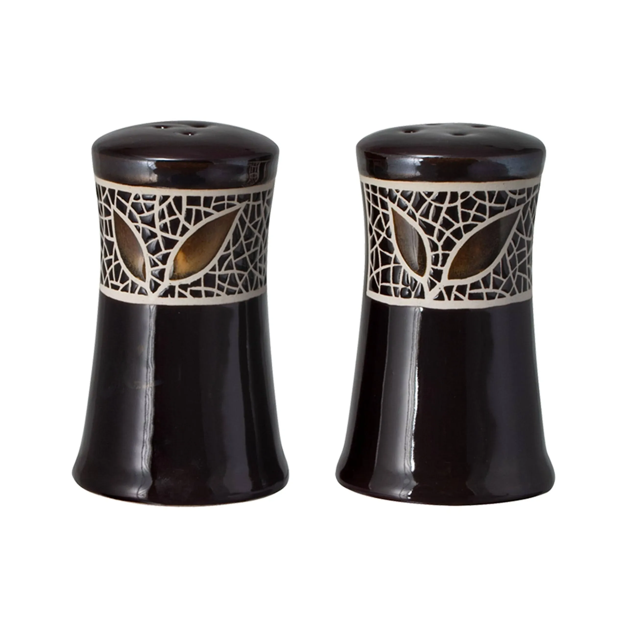 Mikasa 5240395 Gourmet Basics Alexandria Salt and Pepper Set Brown, 3.75 Inches