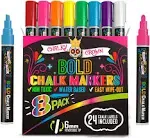 Liquid Chalk Markers for Blackboards - Bold Color Dry Erase Marker Pens - Chalk