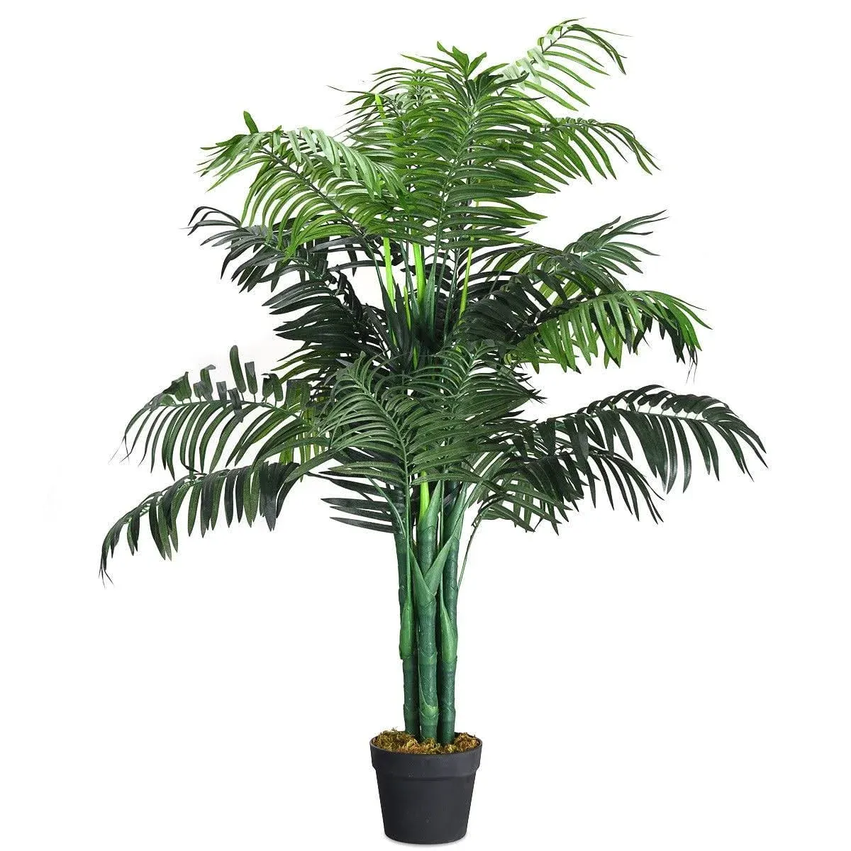 Gymax Artificial Areca Palm Decorative Silk Tree W/Basket 3.5 Feet Holiday Decor ...