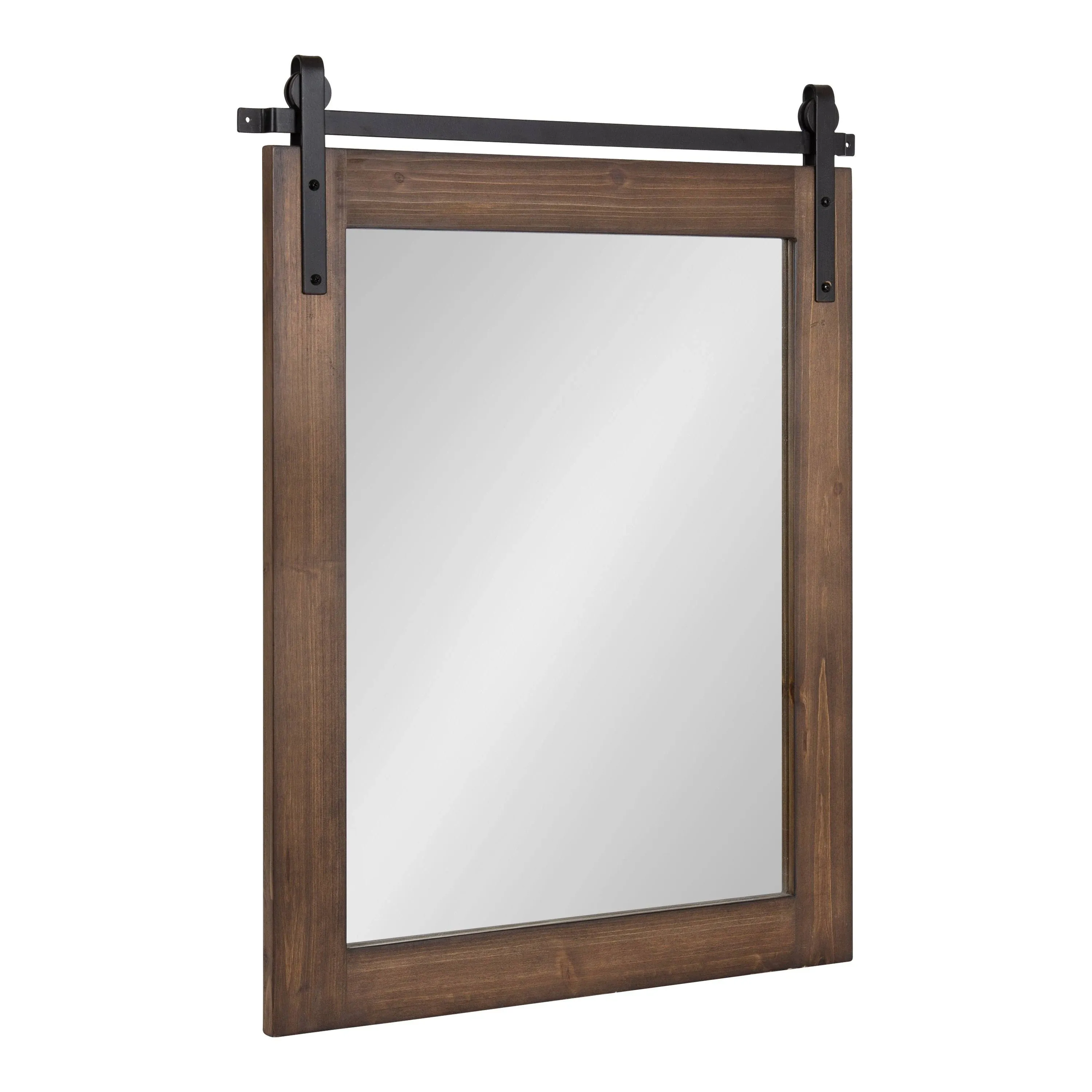 Kate and Laurel Cates 24.00 in. W x 30.20 in. H Walnut Brown Rectangle Farmhouse ...