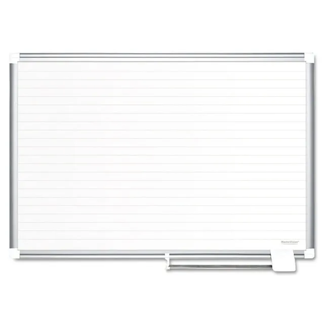 MasterVision Ruled Magnetic Dry Erase Board 48x36 White/Silver MA0594830