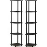 Furinno Turn-N-Tube 5 Tier Corner Display Rack Multipurpose Shelving Unit, Espresso/Black