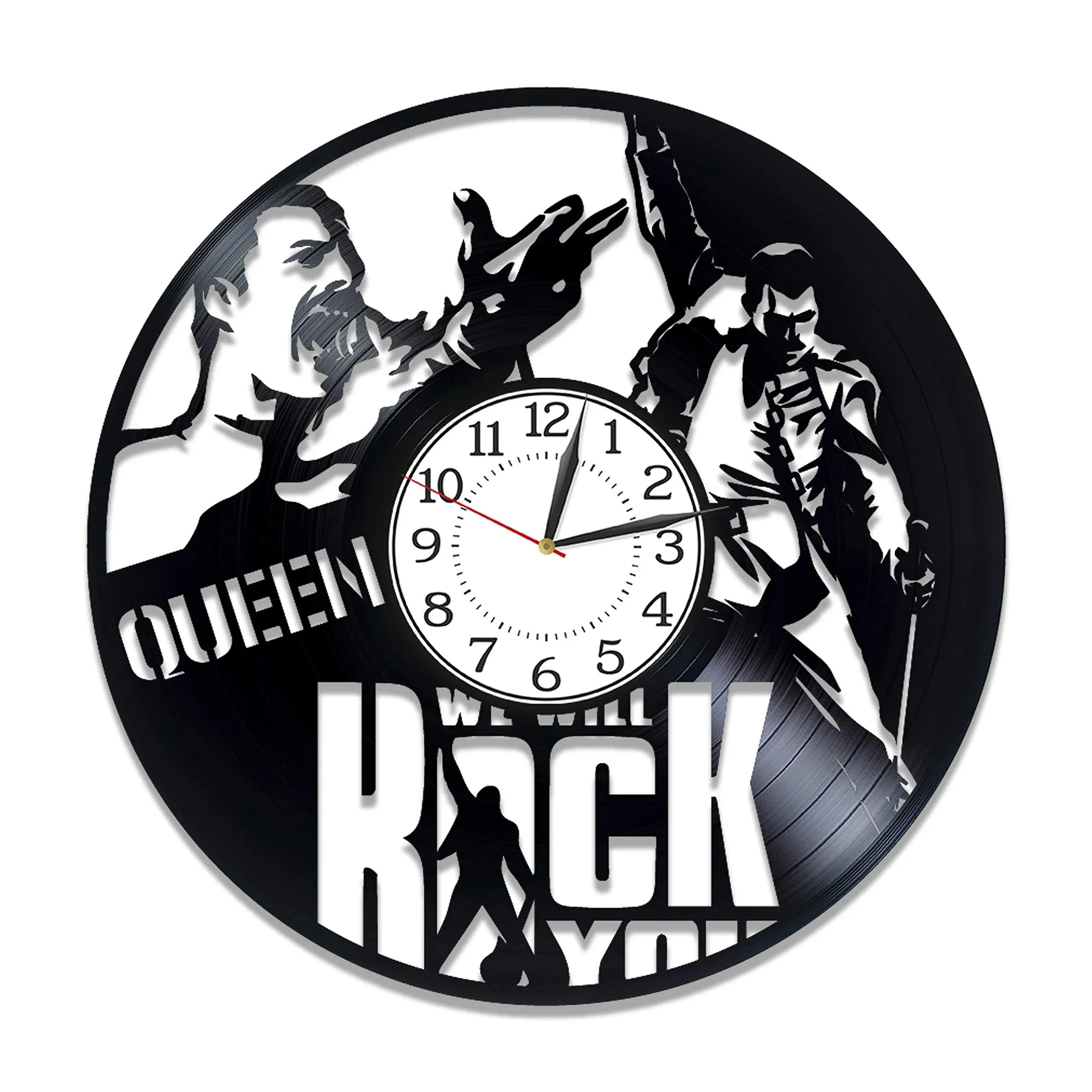 Kovides Queen Vinyl Record Clock 12 Inches Rock Band Wall Decor