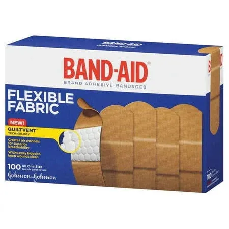 Band-Aid Brand Flexible Fabric Adhesive Bandages - 100 count