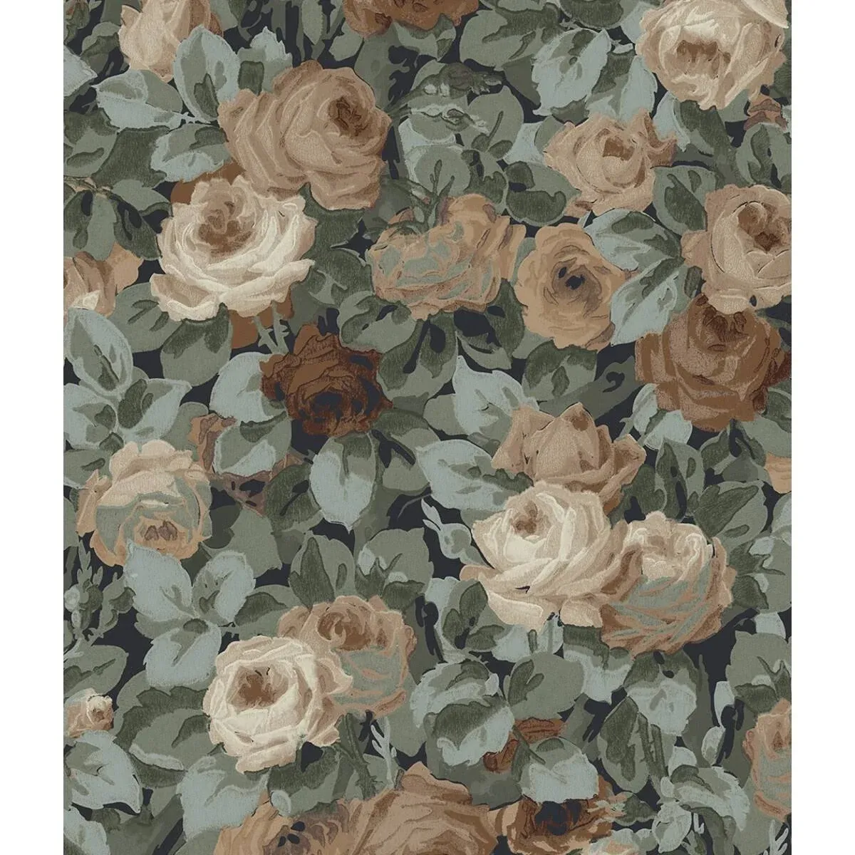 NextWall Rose Garden Floral Peel and Stick Wallpaper (Garnet & Basil)