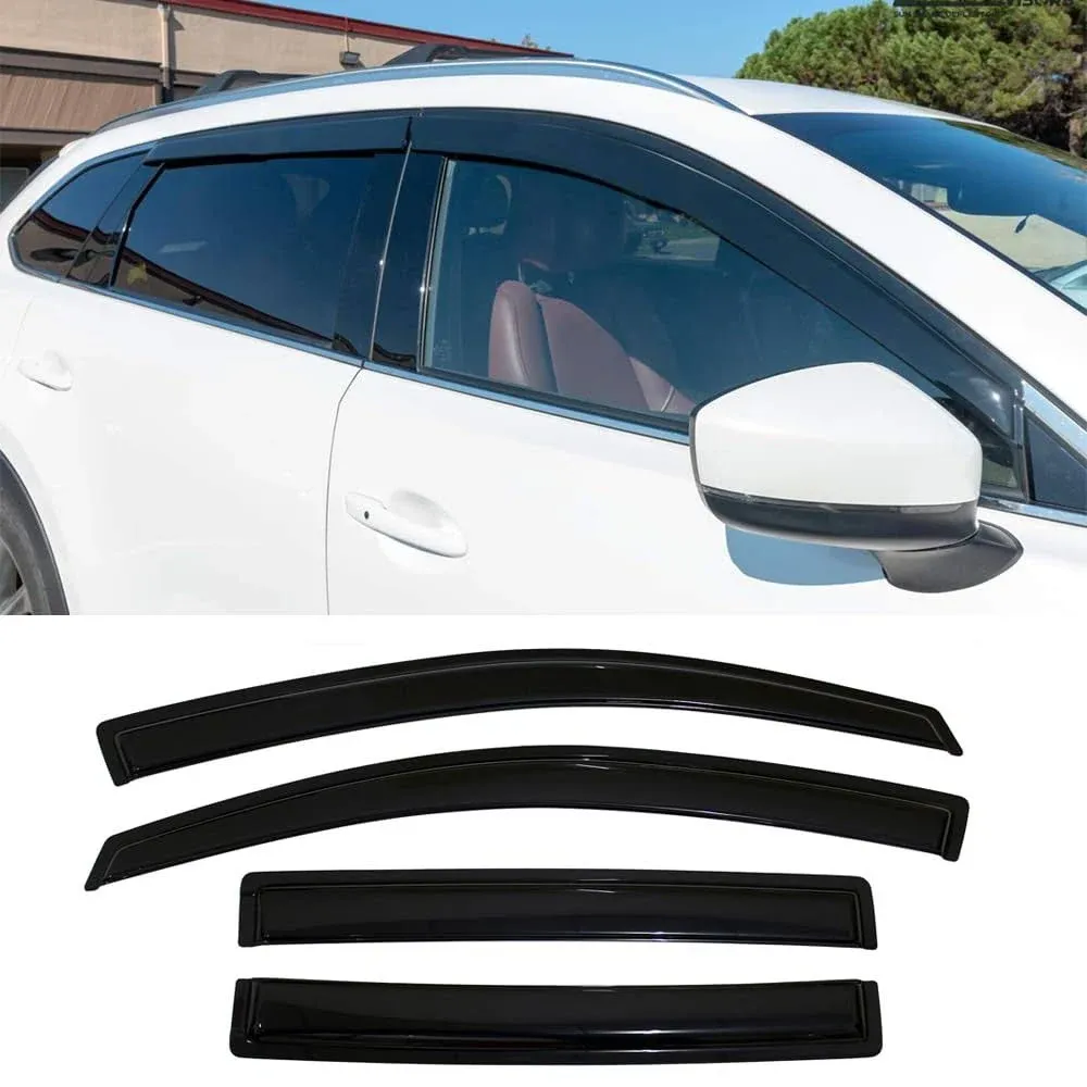 Kucaruce Side Window Wind Visor Vent Deflector Fit for 2016-2021 Mazda CX9 4pcs ...