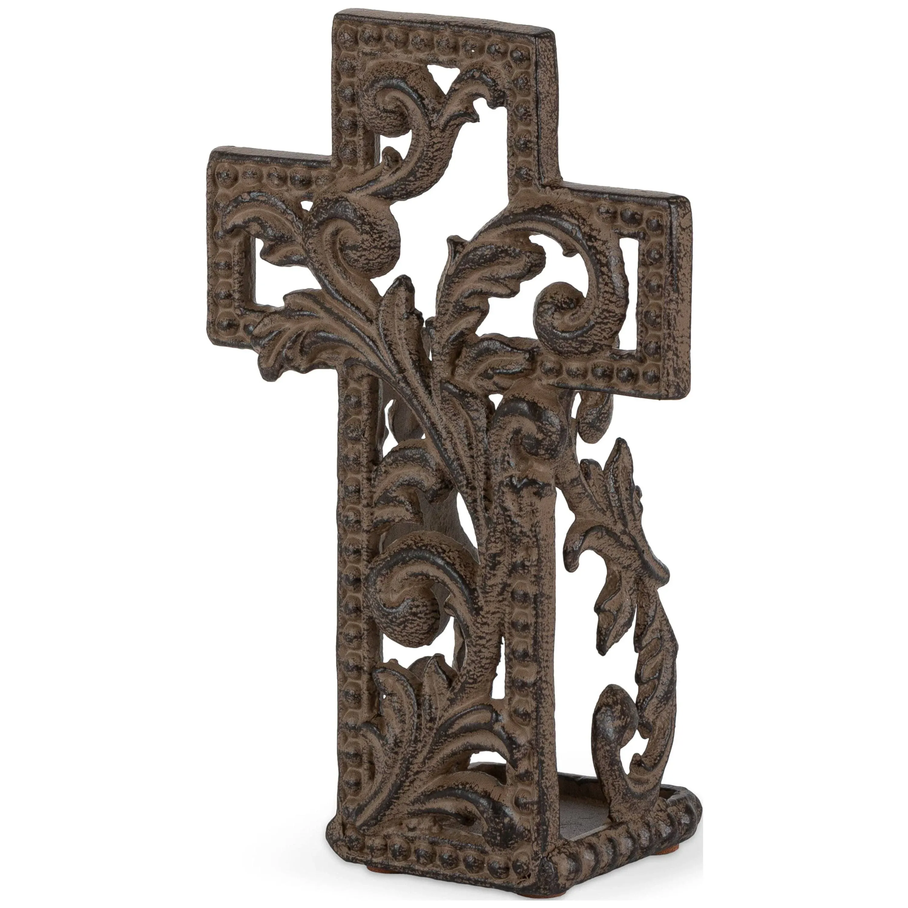 Acanthus Cast Aluminum Metal Cross