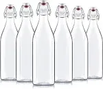 Bormioli Rocco Giara Glass Swing Top Bottle, Set of 6