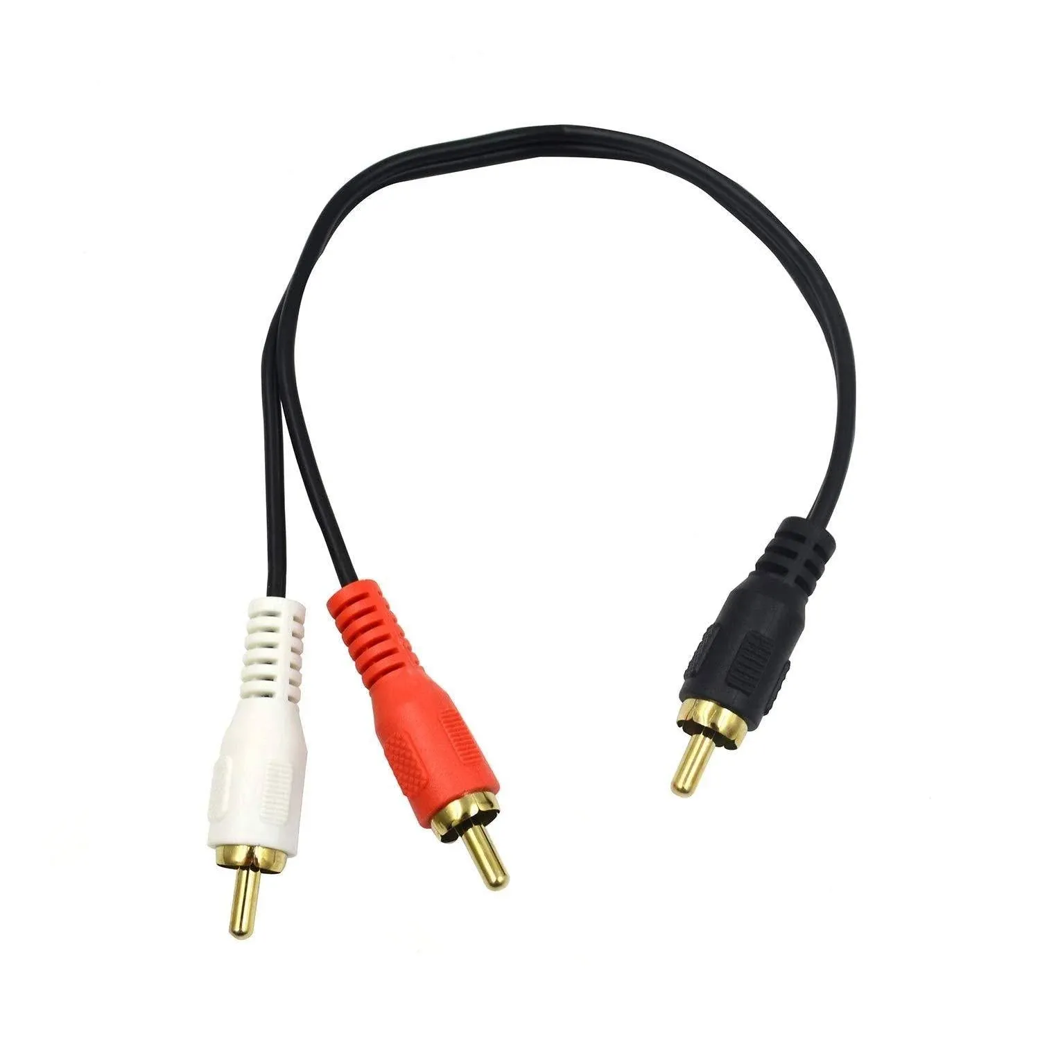 Poyiccot RCA Splitter Male to Male Cable, RCA Y Splitter 1 RCA Male to 2 RCA Male Stereo Audio Subwoofer Cable, 2RCA to 1RCA Bi-Directional RCA Y Adapter Cable - 25cm/10inch