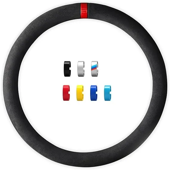 Zhen Ji Suede Car Steering Wheel Cover Universal 37-38cm Diameter Soft Contains 7 ...