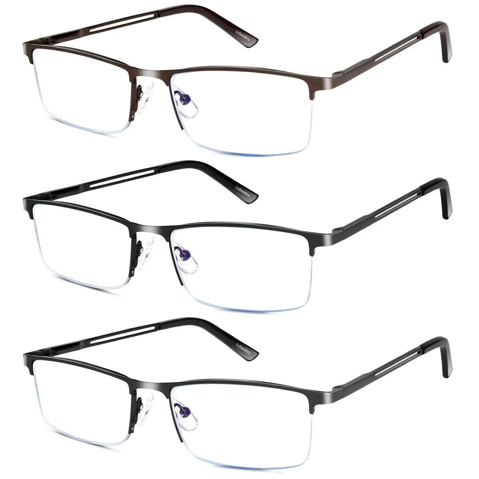 Reading Glasses for Men, 1.0 Blue Light Blocking Reading Glasses Metal Readers