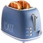 Rae Dunn Retro Rounded Bread Toaster, 2 Slice Stainless Steel Toaster with Removable Crumb Tray, Wide Slot with 6 Browning Le