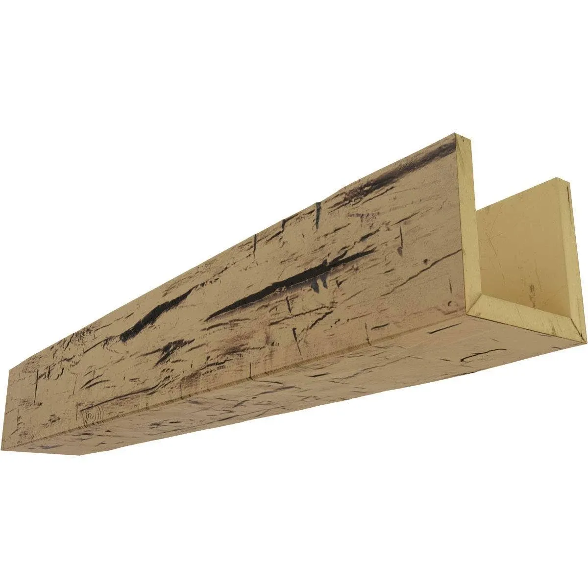 Ekena Millwork BMHH3C0120X040X216NG 12"W x 4"H x 18'L 3-Sided (U-beam) Hand Hewn ...