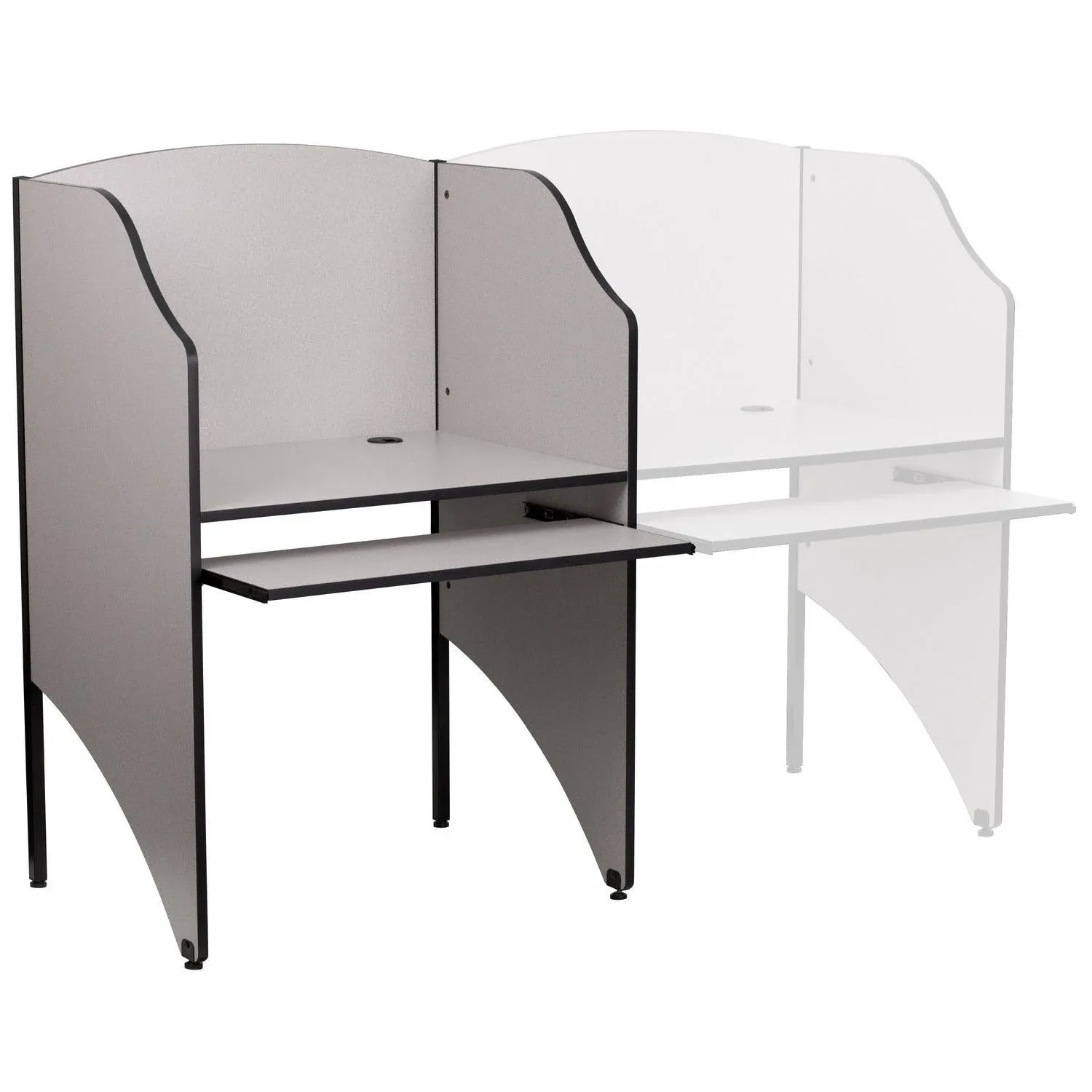 Flash Furniture Starter Study Carrel in Nebula Grey Finish