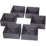 DIOMMELL 6 Pack Foldable Cloth Storage Box Closet Dresser Drawer Organizer Divider Fabric Baskets Bins Containers for Clothes Underwear Bras Socks