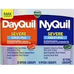 Vicks DayQuil & NyQuil Severe Liquicaps, Cough, Cold & Flu Relief, over-the-Counter Medicine, 48 Ct