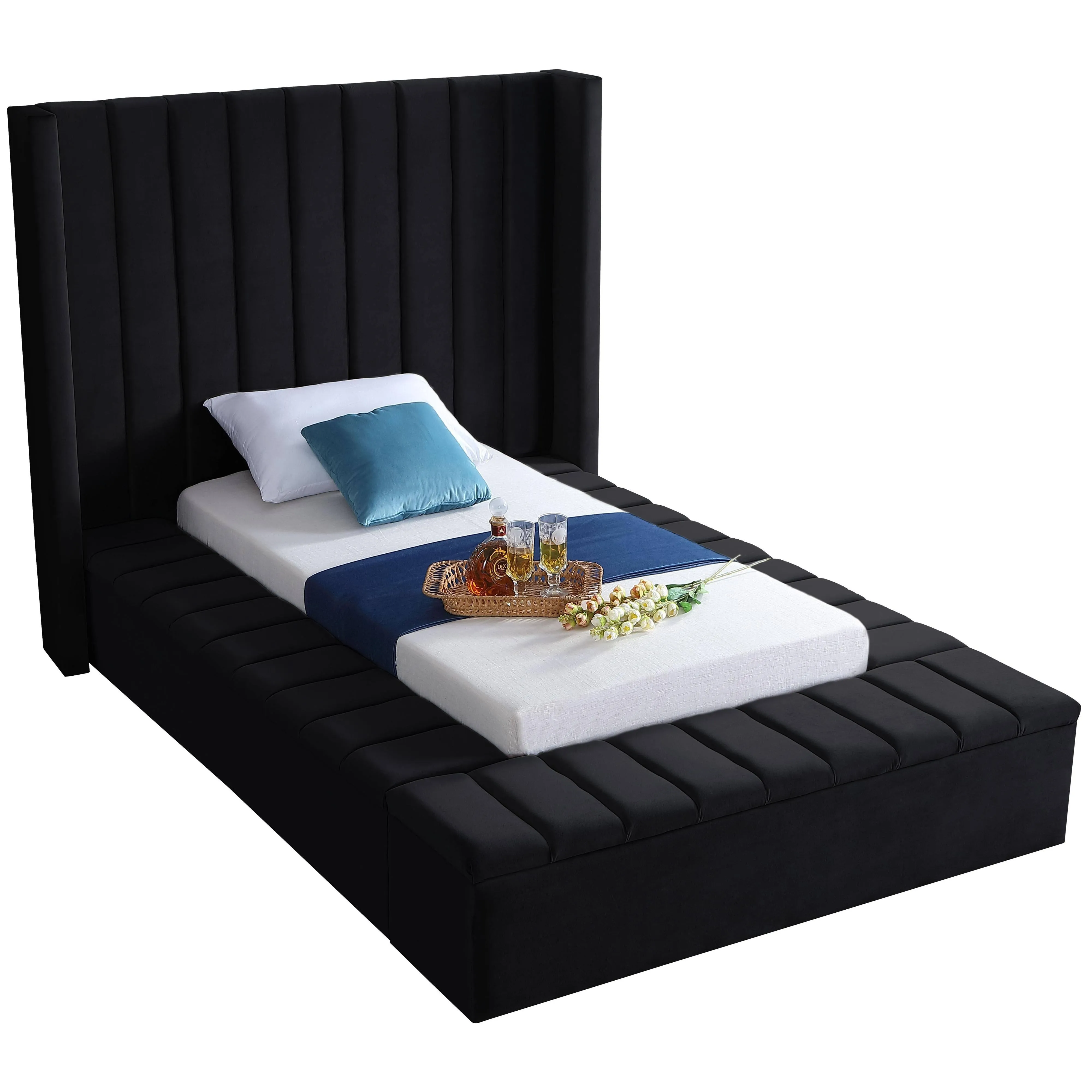 Kiki Black Twin Size Bed by Meridian