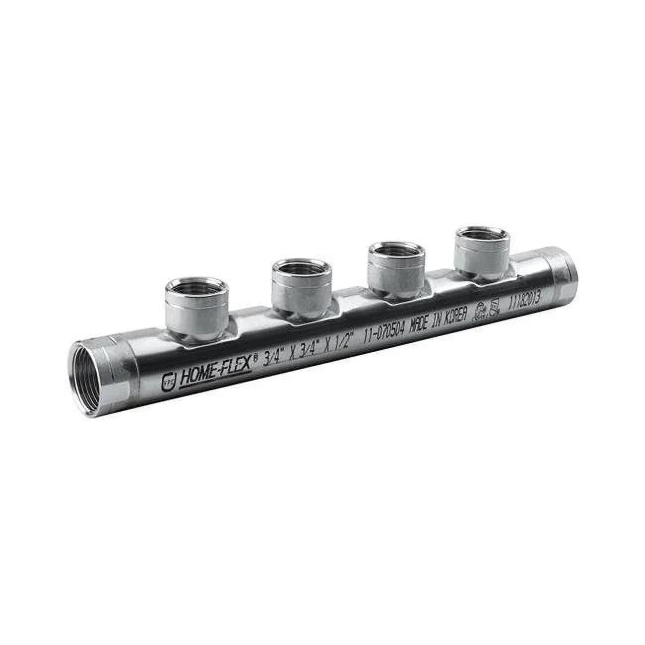 CSST Fittings Manifold FIPT Side Inlet 3/4&#034; x 3/4&#034; x (4) 1/2&#034; Stainless Steel