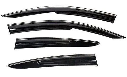 for 2016-2021 Honda Civic Sedan - Clip On - Side Window Visors w/Chrome Trim Injection