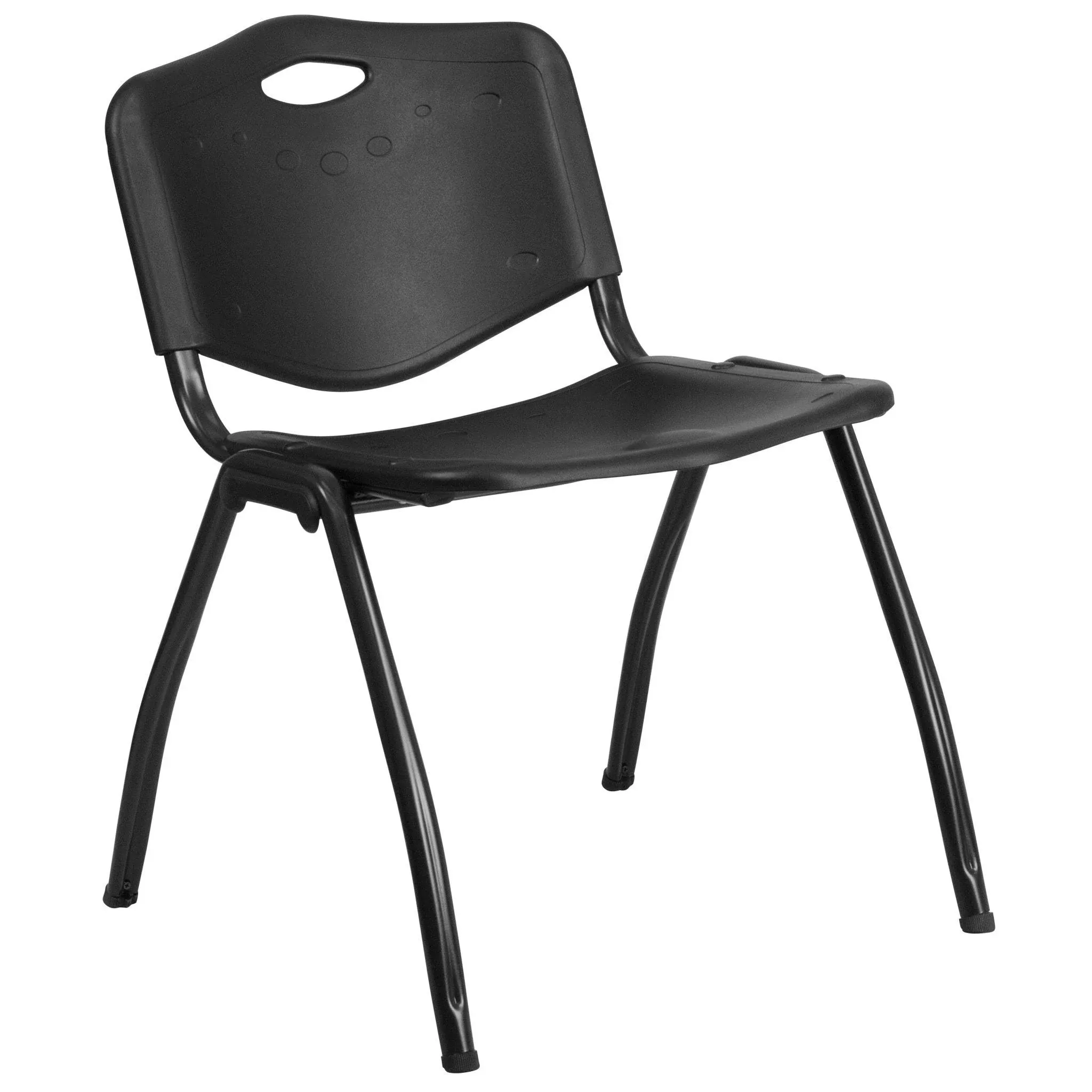 5 Pack 880 lb. Capacity Industrial Plastic Stack Chair with Carrying H