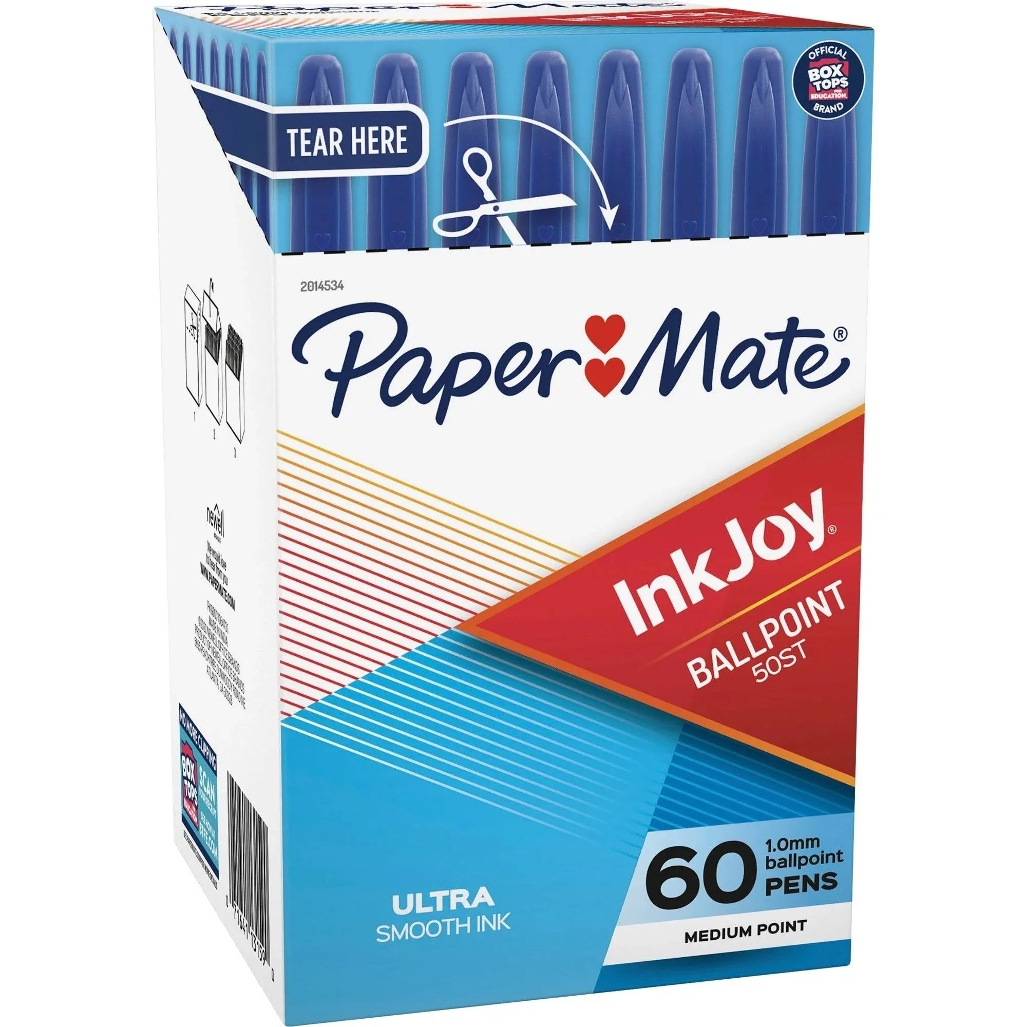 Paper Mate 2014534 InkJoy 50ST Ballpoint Pens, Medium Point (1.0mm), Blue, 60 Count