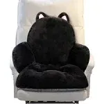 Cute Chair Cushion, Gaming Chair Cushion with Backrest Non-Slip, Comfy Seat Cushion for Office Desk, Kawaii Chair Cushions for Gamer, Soft Chair Cushion for Room Bedroom Decor（Black Kitty）