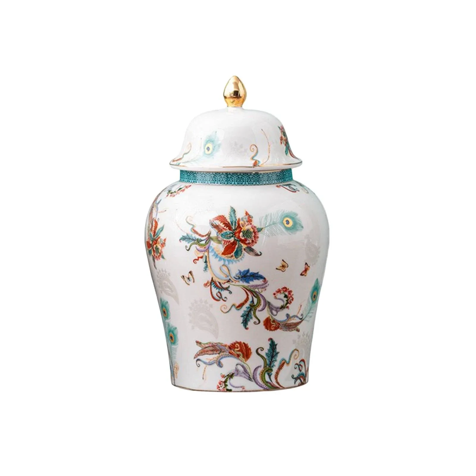 Flowers Urn Medium for Female - Ceramic Keepsake Urn for Human Ashes, Decorative