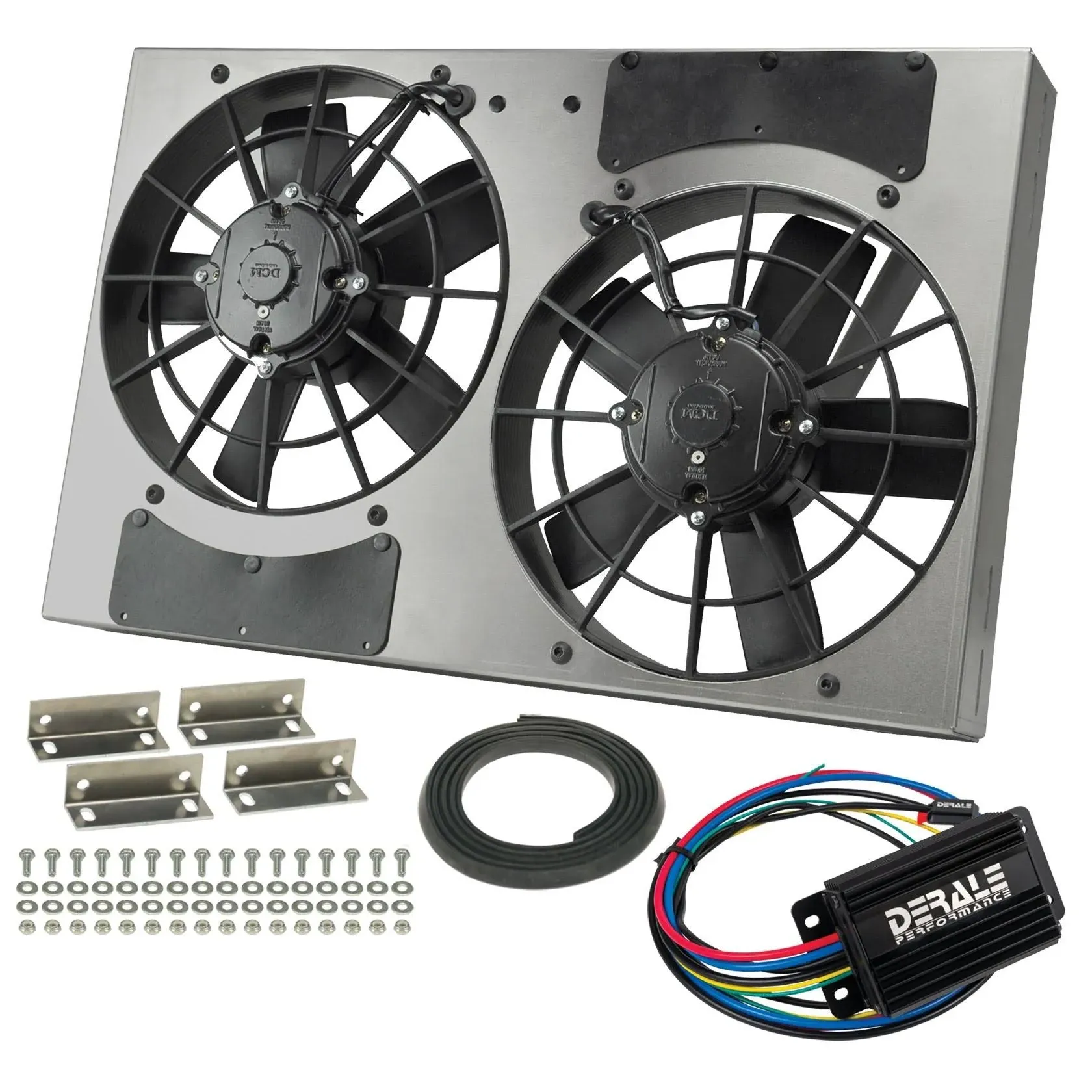 Derale Powerpack - High Output Dual 11" RAD Fan/Alum Shroud Kit w/ PWM