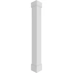 Ekena Millwork CC0808ENPMIMI 8"W x 8'H Premium Square Non-Tapered Smooth PVC Endura-Craft Column Wrap Kit, Mission Capital & Base