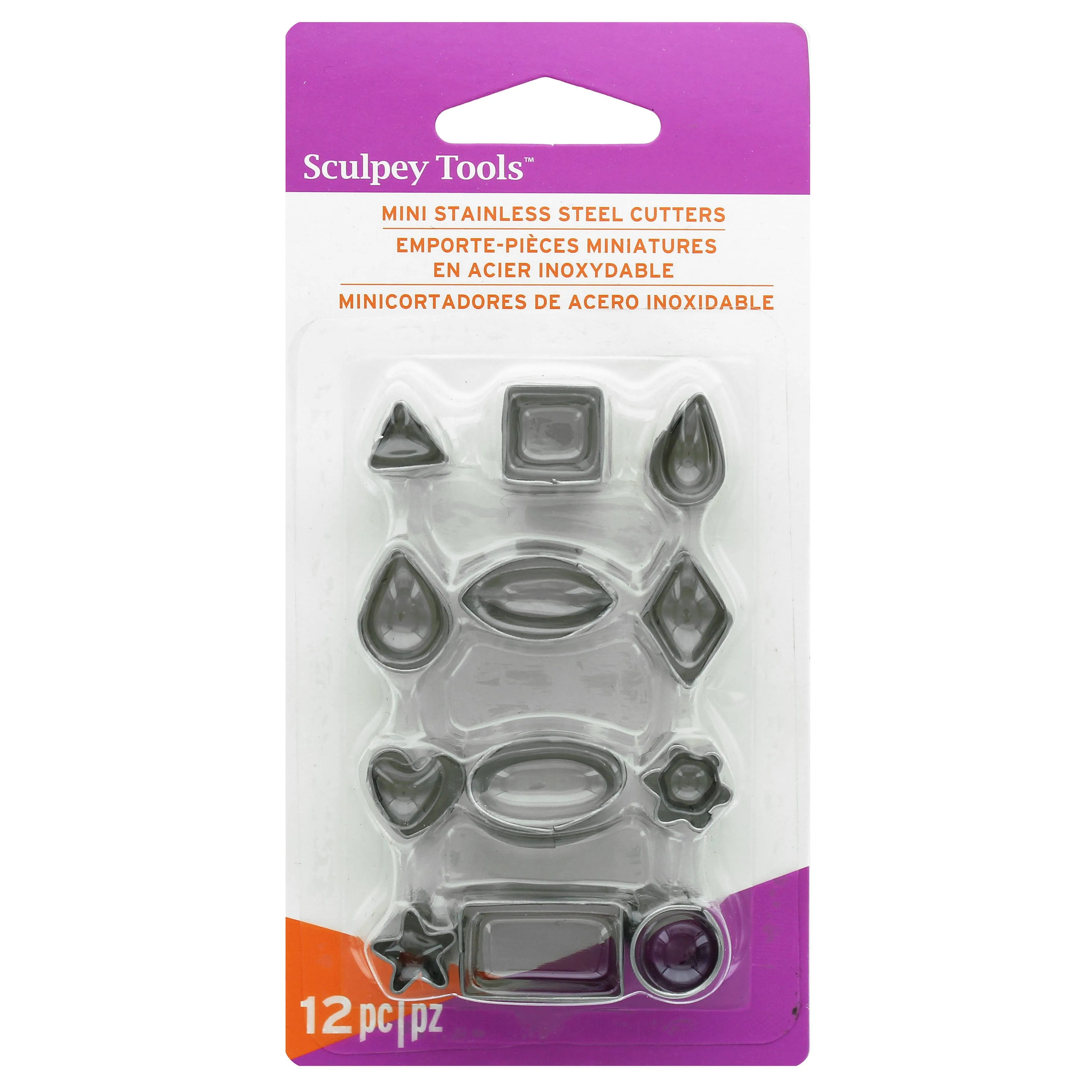 Sculpey 12-Piece Premo Metal Clay Cutters, Mini, Geometric