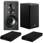 Sony | SSCS5 3-Way 3-Driver Bookshelf Speaker System (Black) with Isolation Pads - Black | Realry