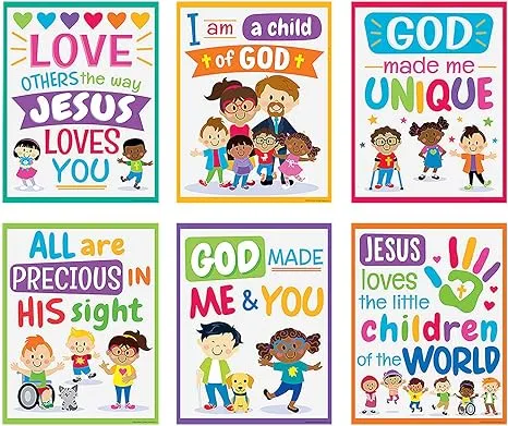 Kids&#039; Faith &amp; Diversity Poster Set , Educational, 6 Pieces