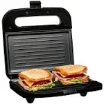 750-Watt Black Panini Press with Non-Stick Hot Plates