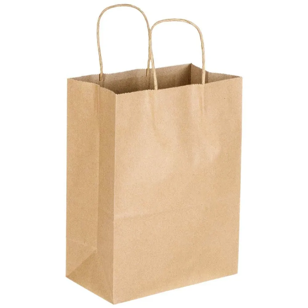 Perfect Stix Kraft Paper Gift/Retail Bags with Handle Pack of 10ct, Kraft Bag 8-10ct