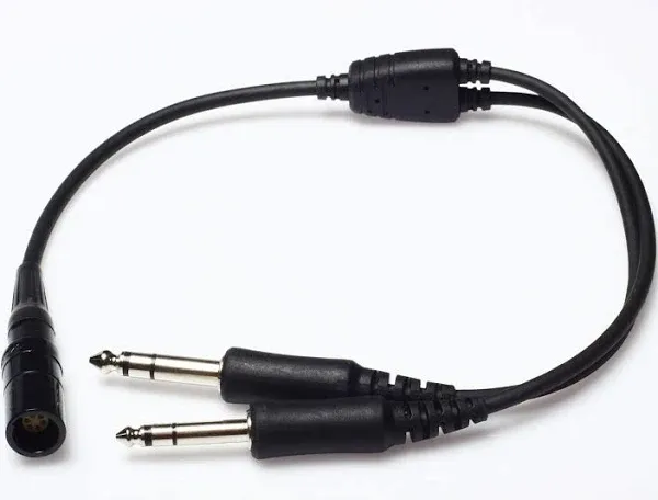 General Aviation (GA) Twin Plugs to Bose 6 Pin LEMO Adapter