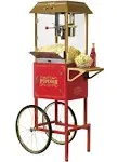 Nostalgia NKPCRT10RD Vintage 10 oz Commercial Popcorn Cart Red - 59 in. Tall