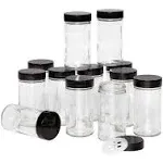 5244227 Empty Jars with Black Cap, Set of 12, 3-Ounce