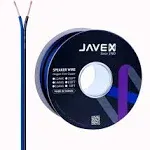 JAVEX 14-Gauge AWG Speaker Wire (50 FT), [OFC Oxygen-Free Copper] HighFlex Cable for Hi-Fi Systems, Home Theater and Car Audio System, Blue/Black