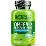 NATURELO Omega-3 Fish Oil Supplement - EPA + DHA - 1100 mg Triglyceride Omega-3 per Gel - One A Day - for Heart, Eye, Brain, Joint Health - No Burps - Lemon Flavor - 120 Softgels | 4 Month Supply