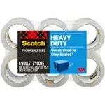 Scotch Heavy Duty Packaging Tape, 1.88" x 54.6 yd, Designed for Packing, Shipping and Mailing, Strong Seal on All Box Types, 3" Core, Clear, 6 Rolls (3850-6) 