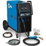 Miller Millermatic 252 Single Phase MIG Welder With 208  240 Input Voltage 300 Amp Max Output Auto Gun Detect EZChange Low Cylinder RackRunning Gear And Accessory Package